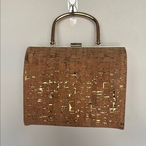 Elegant Brown and Gold Women's Handbag